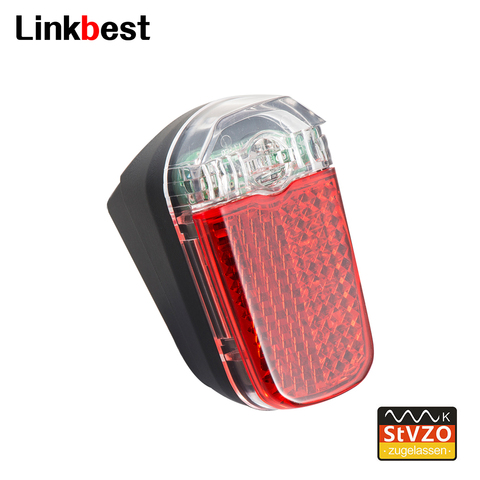 Linkbest – feu arrière LED pour vélo, étanche, approuvé StVZO, IPX-4,6V-48V pour moyeu dynamo et vélo électrique ► Photo 1/4