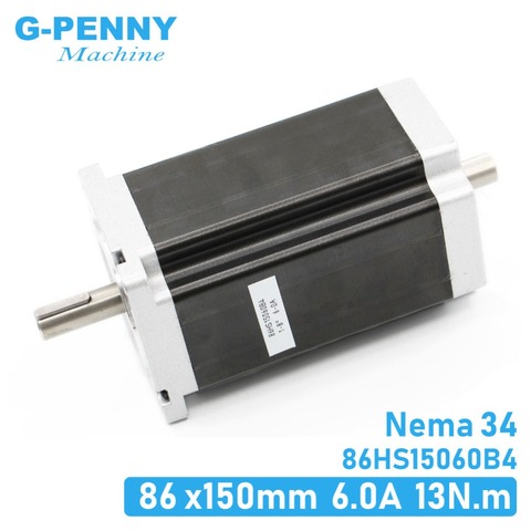 Moteur pas à pas NEMA 34, CNC, 86x cnc mm, double arbre, 13 N.m, 6a CNC, 1700oz-in pour machine à graver, imprimante 3D! ► Photo 1/6