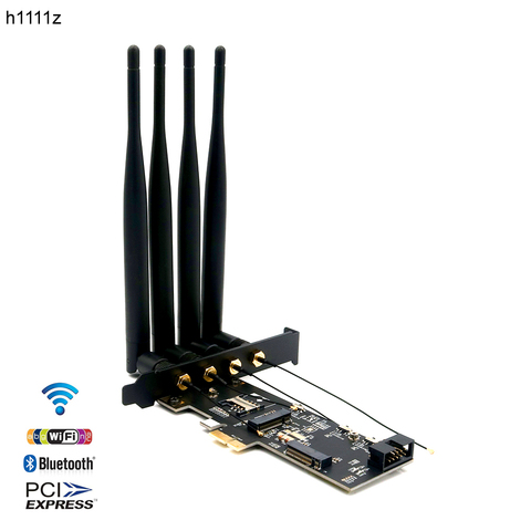 Adaptateur Wifi 5dbi pour PC, clé B et clé A vers PCIe X1, adaptateur WiFi 5dbi pour Module 3G/4G, carte réseau, avec fente pour carte SIM ► Photo 1/1