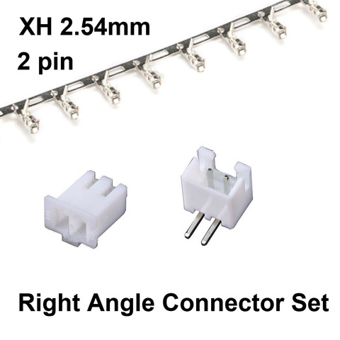 JST – connecteur XH 2.54 à 2 broches à Angle droit, 50 jeux de fiches mâles, femelles, à sertir ► Photo 1/2