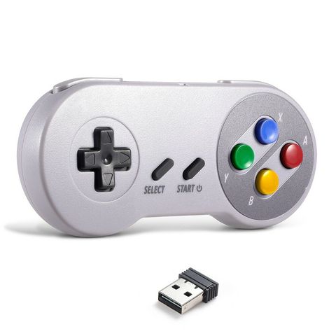 Manette sans fil 2.4GHz contrôleur de jeu SNES USB manette manette Console à distance pour nintendo Windows PC framboise Pi tarte rétro ► Photo 1/6