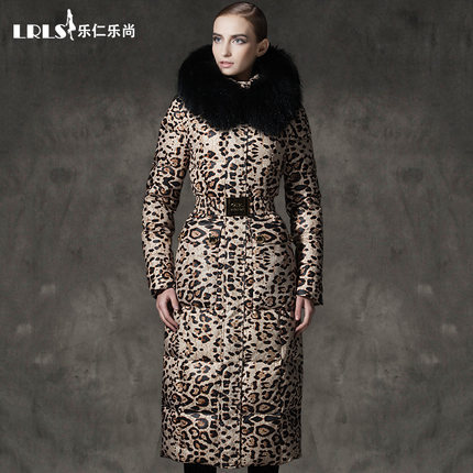 Luxe royalcat 2016 hiver veste femmes doudoune imprimé léopard bas manteau femmes longue épaissir grande fourrure vêtements d'extérieur à capuche ► Photo 1/1