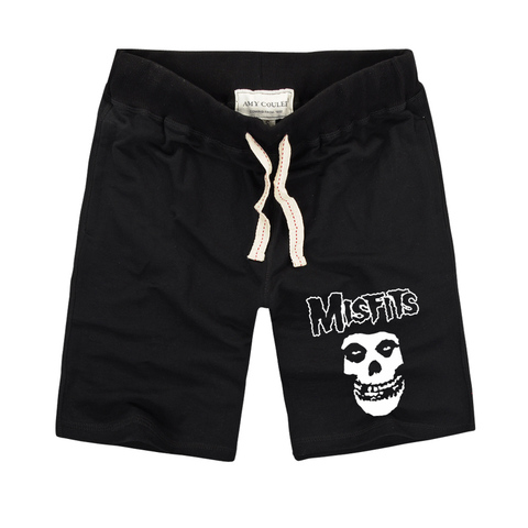 The MISFITS shorts Haute Qualité 2022 D'été De Mode de Crâne Imprimé Hommes Casual Shorts de fitness Coton Pantalon Court Plus La Taille s-3XL ► Photo 1/6