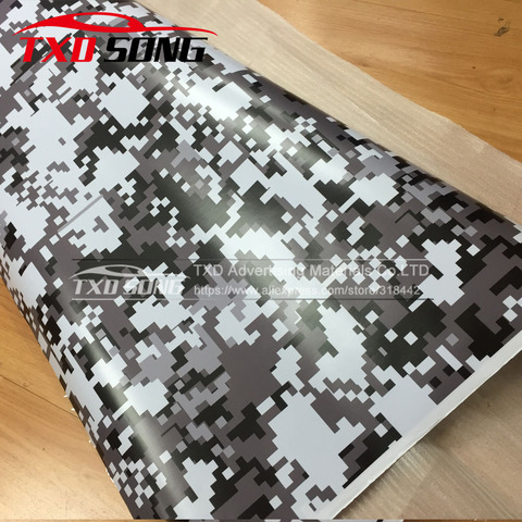 Noir blanc numérique Camouflage vinyle FILM pour emballage de voiture Camouflage Film urbain Camouflage vinyle 10/20/30/40/50/60CMX152CM/LOT ► Photo 1/1