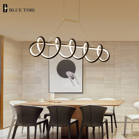 Luminaire suspendu au plafond, luminaire moderne, montage d'intérieur, luminaire d'intérieur, idéal pour un salon, une salle à manger ou une cuisine, pendentif LED, en noir et en blanc, pendentif Led ► Photo 1/6