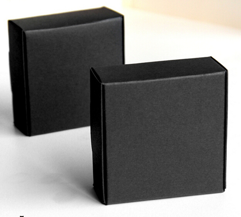 Cajas – boîte d'emballage en Carton noir Kraft, lot de 100 pièces, pour cadeau de bijoux, vente en gros ► Photo 1/4