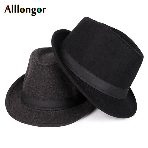 Classiques automne 2022 hiver à court bord feutre Fedoras chapeau hommes noir panama Vintage haut sombrero trilby hommes chapeaux gentleman fedora ► Photo 1/6