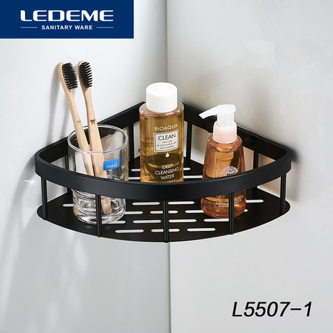 LEDEME – étagère de douche en aluminium, pour salle de bain, porte-shampoing, Type d'insertion de boulons, panier de douche, L5507-1 ► Photo 1/1