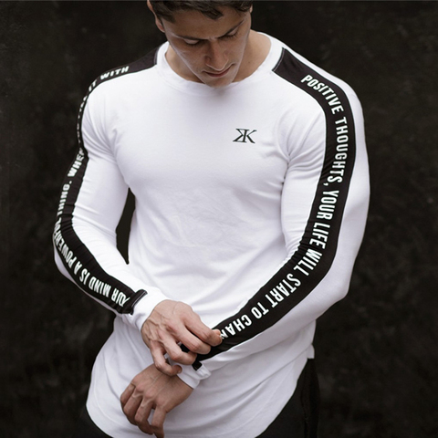 T-shirt de Sport à manches longues pour homme, vêtement de Sport pour la course à pied, à Compression, pour l'entraînement ► Photo 1/6