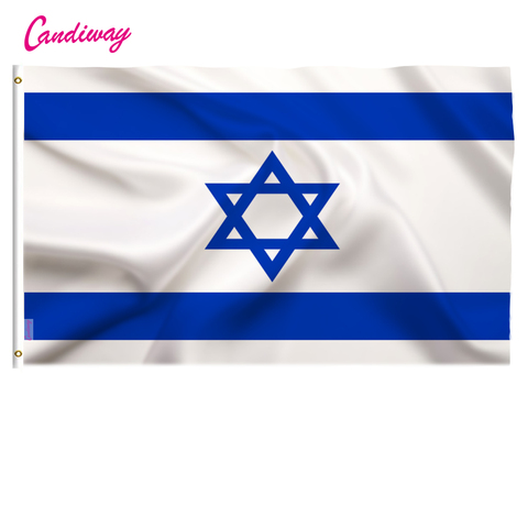 Drapeau israël 3*5 pieds. Drapeau de polyester. 90*150cm grandes bannières drapeau israélien, bannière de drapeau Isreal ► Photo 1/6