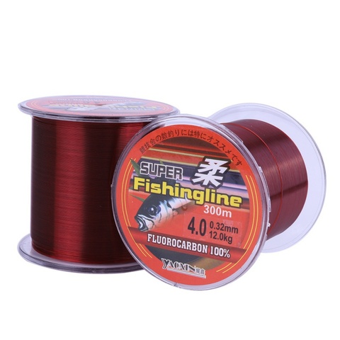 100/200/300/500 M ligne de pêche Super forte 100% Nylon transparent Non fluorocarbone matériel de pêche Non lin Multifilament rouge ► Photo 1/6