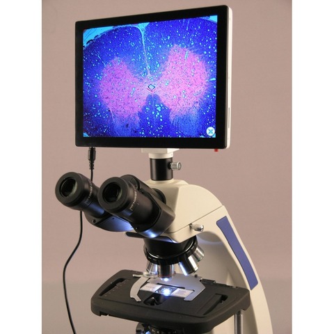 AmScope 40X-2500X Plan Microscope composé de laboratoire infini avec écran tactile LCD ► Photo 1/4
