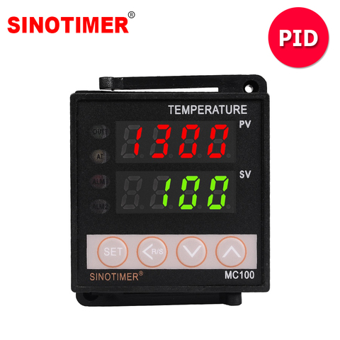 Thermostat universel, entrée PT100 K, régulateur de température numérique PID, sortie relais pour chauffage et refroidissement ► Photo 1/6