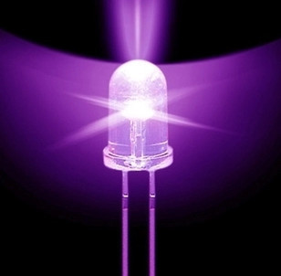 100 diodes électroluminescentes F5 UV/violet Super lumineuses, rondes de 5mm, lumière Led pour bricolage ► Photo 1/1