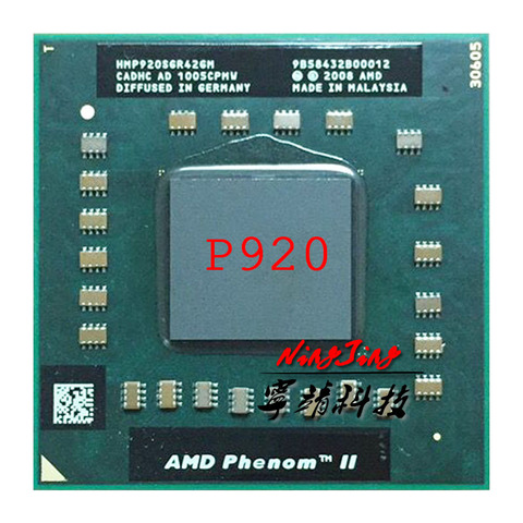 AMD Phenom II Quad-Core Mobile P920 1.6 GHz Quad-Core Quad-Thread processeur d'unité centrale HMP920SGR42GM Socket S1 ► Photo 1/1