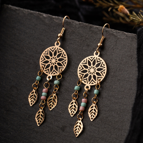 5 Style Indian Tribal Boucle D'oreille Pendante Goutte Boucle D'oreille Fleur Feuille Triangle Rond Cercle Boucle D'oreille Pour Les Femmes Boho Vintage Boucle D'oreille ► Photo 1/6