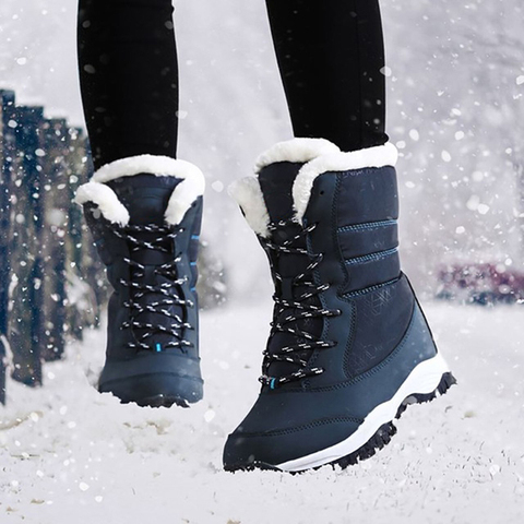 Femmes bottes chaudes femmes chaussures hiver imperméable bottes de neige en peluche fond épais bottines plate-forme Botas Mujer chaussons WSH3134 ► Photo 1/6