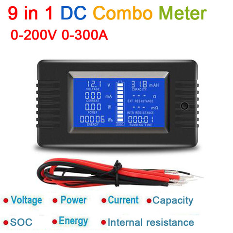 Voltmètre DC 200V 300a, testeur de batterie de voiture, testeur de capacité, résistance, tension électrique restante, moniteur shnt 12v 24v ► Photo 1/6