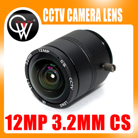 Chuan Wei – objectif fixe CS 12 mégapixels 4K 3.2mm, 12mp 3.2mm 150 degrés 1/1.7 pour caméra de vidéosurveillance IP 4K ► Photo 1/6