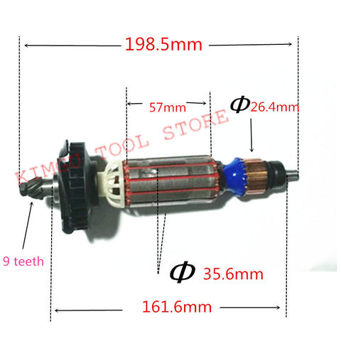 Rotor de moteur AC220-240V-00 N398000 pour DeWALT D28132 D28135 D28136 D28137 D28132C, 637075 ► Photo 1/1