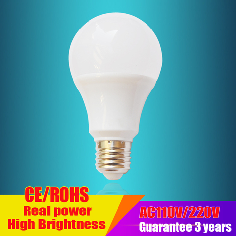 Lampe LED E27 3W 5W 7W 9W 12W 15W IC intelligent, ampoule, projecteur de Table, éclairage ca 230V 240V ► Photo 1/3