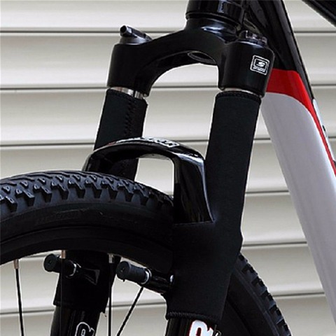 Protection de chaîne de cadre de vélo noir 1 paire, VTT, Protection pour fourche avant, couverture enveloppante ► Photo 1/6
