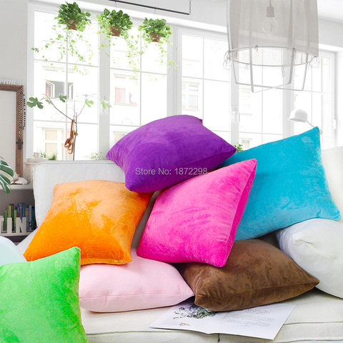 Housse de coussin en velours, 25 couleurs, personnalisé, 40/45/50/55/60/70cm, Polyester, Super doux, HT-PSVDC-01, livraison gratuite ► Photo 1/5