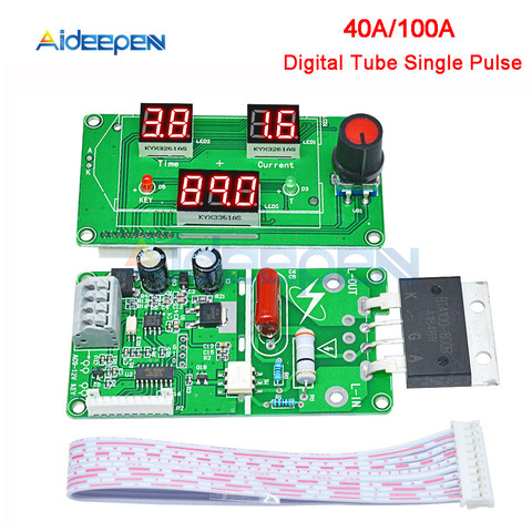 40A 100A soudeur par points Module de contrôle LED numérique encodeur à impulsion unique soudage par points temps transformateur contrôleur 0-999 sec rouge ► Photo 1/6