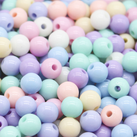 CHONGAI – perles rondes en acrylique de 8mm, 100 pièces, couleur bonbon, pour la fabrication de bijoux, accessoires pour l'artisanat ► Photo 1/4