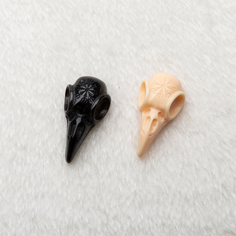Crâne de raven en résine avec dos plat, tête d'oiseau, décoration artisanale, Cabochons multicolores, 34x17mm, 20 pièces/lot ► Photo 1/4
