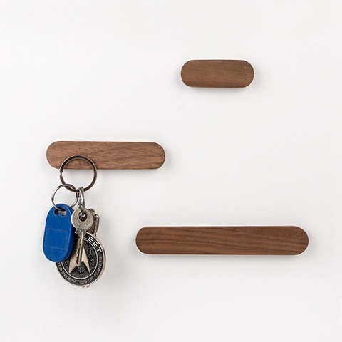 Porte-clé magnétique en bois massif créatif, crochet magnétique multifonctionnel, support de rangement pour articles divers, organisateur d'outils de maison, décoration murale ► Photo 1/6