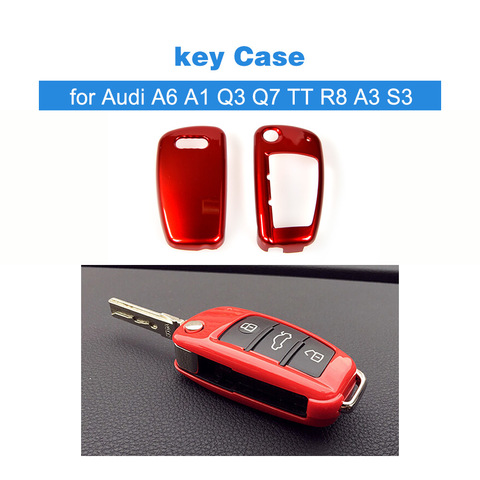 Pour Audi A6 A1 Q3 Q7 TT R8 A3 S3 ABS Auto clé coque capuchon de Protection étui à clés style de voiture ► Photo 1/6