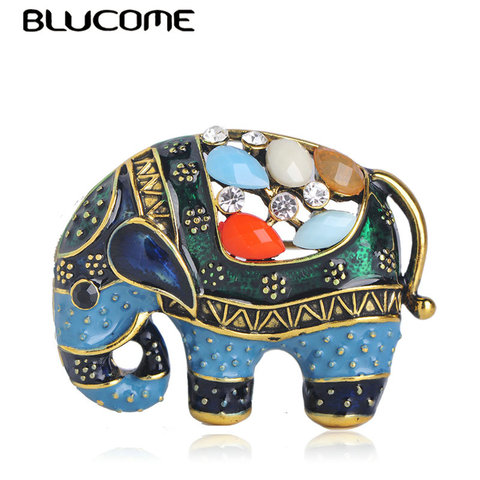 Blucome – broche en forme d'éléphant colorée en résine émaillée pour femmes et enfants, écharpe, vêtements, chapeau, accessoires bijoux, thaïlande ► Photo 1/6