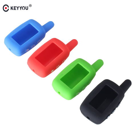 KEYYOU Silicone 3 boutons 2 voies système d'alarme de voiture LCD chaîne de télécommande pour Starline A6/A9/A8/A4 porte-clés à distance ► Photo 1/6