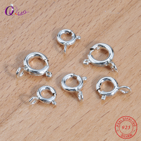 Meilleure qualité 6-8mm argent printemps anneau fermoirs crochets 925 en argent sterling connexion boucle pour collier Bracelet bijoux bricolage ► Photo 1/6