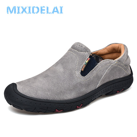 MIXIDELAI-mocassins en cuir véritable pour hommes, sans lacet plats, chaussures de conduite, marche, printemps, chaussures souples qualité ► Photo 1/6