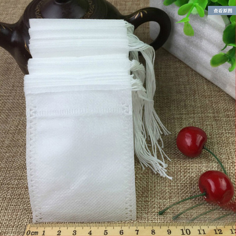 Nouveau Thé sacs 500 pcs 7x9 CM Vide Sachets de thé Avec de la Ficelle Guérir Joint Filtre infuser Souche pour pu er Jetable Thé Sacs ► Photo 1/5