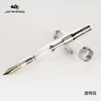 JINHAO-stylo de fontaine de bureau à spirale, rond de couleur blanche, Transparent, pour étudiants, nouveau modèle 992 ► Photo 1/5
