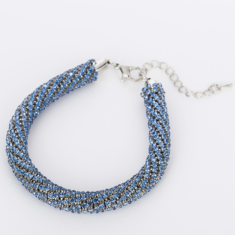 Bracelets ronds tissés en cristal autrichien pour femmes, marque de mode, cadeau de noël, offre spéciale, nouveau Design, # B062 ► Photo 1/6