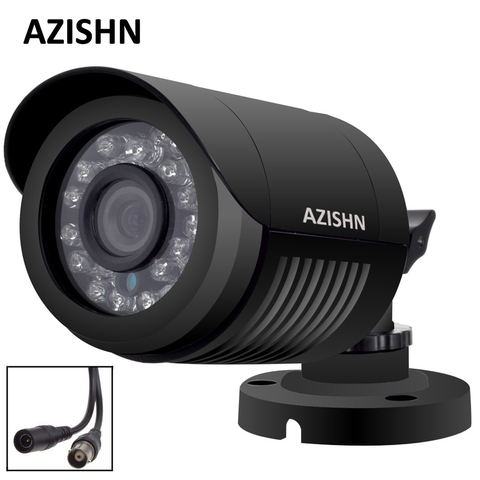AZISHN – caméra de surveillance bullet extérieure AHD HD 720P/1080P/5MP, dispositif de sécurité sans fil, avec lentille AHD-M P, vision nocturne infrarouge et lentille 1080P IP6 ► Photo 1/6