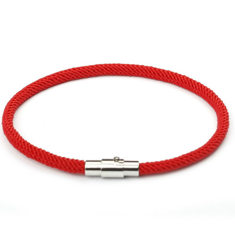 Bracelet de manchette pour femmes et hommes, chaîne rouge porte-bonheur, fait à la main, 1 pièce, bijoux ► Photo 1/6