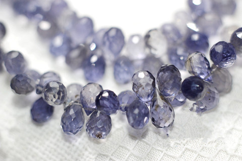 Perles IOLITE amples, à facettes 7 à 8mm, pour la fabrication de FPPJ, vente en gros, pierre précieuse naturelle, 1 pièce ► Photo 1/4