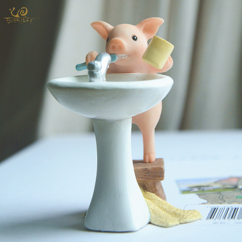 Collection quotidienne mignon cochon décoration de la maison accessoires fée jardin Miniature animaux Figurines voiture décor de bureau cadeau d'anniversaire ► Photo 1/6