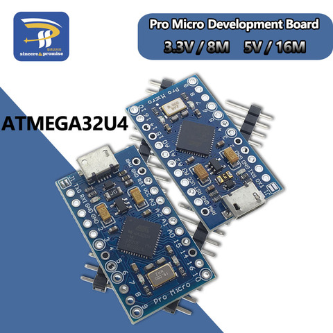 Nouveau Pro Micro pour arduino ATmega32U4 5 V/16 MHz 3.3 V/8 Mhz Module avec 2 rangée tête de broche Pour Leonardo meilleure qualité ► Photo 1/6