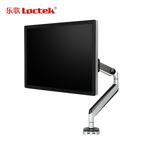 Loctek – support de moniteur de bureau en aluminium D8A, avec ressort à gaz, mouvement complet, pour écran LCD, bras de chargement de 2 à 9kg, avec deux ports USB, nouveau ► Photo 1/6
