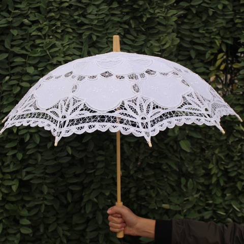 YO CHO – parapluie de mariage en coton, Parasol en dentelle, broderie faite à la main, pour la plage, Photo, accessoire de décoration ► Photo 1/6
