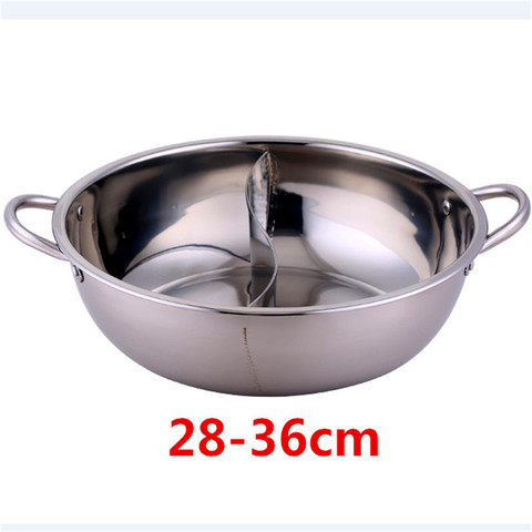 Cuiseur à soupe Double oreille en acier inoxydable, ustensile de cuisine divisé en deux parties, plaque à induction, grille épaisse de 28 à 30cm, 1.5mm ► Photo 1/5