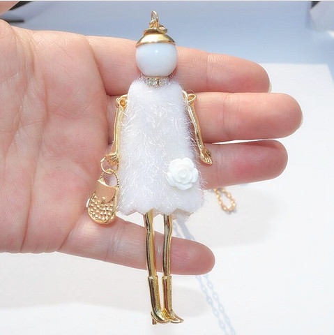 Collier de poupée française fait à la main, Maxi longue chaîne pendentif en alliage, ras du cou bohème, nouvelle collection 2017, accessoires pour filles et femmes ► Photo 1/6