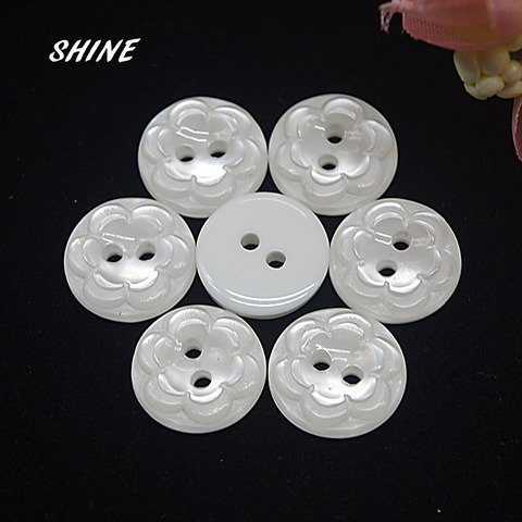 Boutons à coudre en résine brillante, ronds en fleur, Scrapbooking, deux trous, diamètre 12.5mm 50 pièces, boutons de costume pour décorer ► Photo 1/2