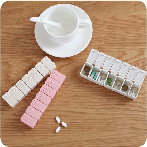 Pilulier pour 7 jours, boîtier de stockage hebdomadaire médicaments support de la boîte Portable ► Photo 1/6